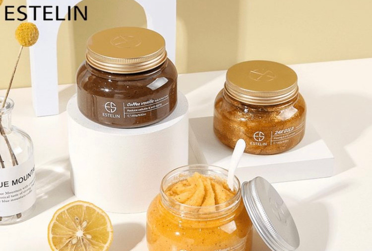 اسکراب صورت و بدن ویتامین سی و زردچوبه استلین Estelin Body And Face Scrub Vitamin C Turmeric