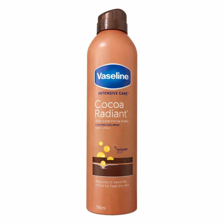 اسپری لوسیون بدن وازلین حاوی عصاره کاکائو Cocoa Radiant حجم 190 میل