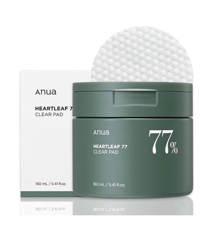 تونر پد پاک کننده و تسکین دهنده آنوا ANUA Heartleaf 77% Clear Pad