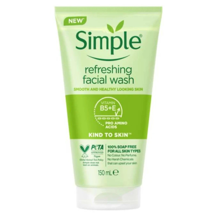 ژل شستوشوی صورت سیمپل مدل Refreshing حجم 150 میلیلیتر مناسب انواع پوست