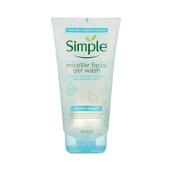 ژل شستوشوی صورت سیمپل سری MICELLAR مدل WATER BOOST حجم 150 میلیلیتر مناسب پوست خشک و دهیدراته